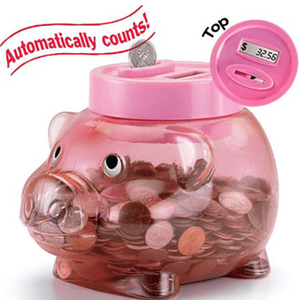 Compteur de pièces de monnaie numérique en forme de cochon