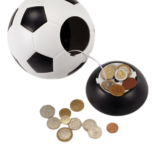 Tirelire électronique en forme de football pour compter les pièces de monnaie