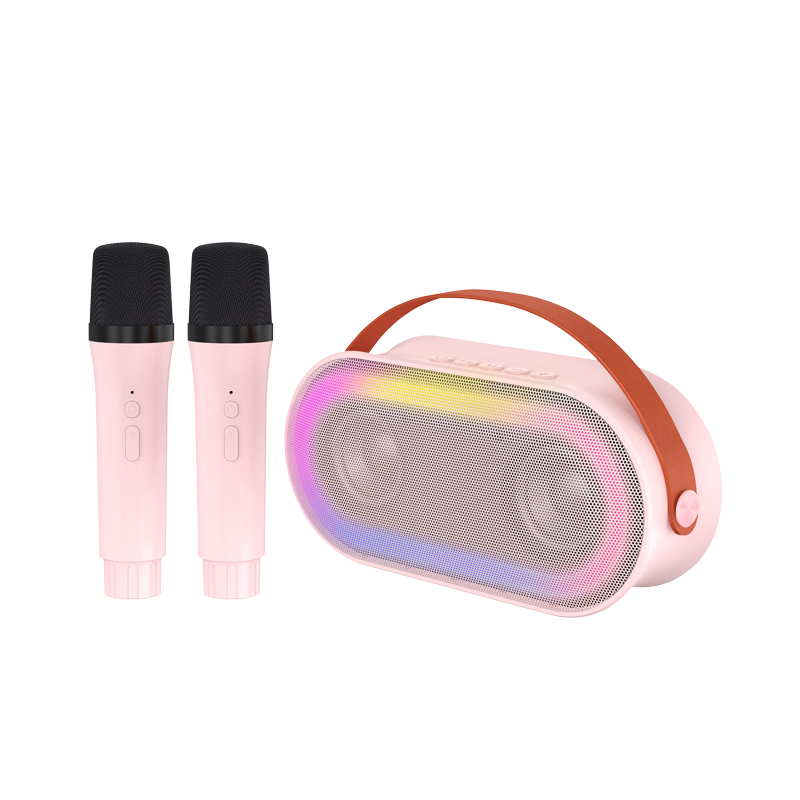 Mini machine de karaoké pour enfants, Karafun Premium avec des milliers de chansons, haut-parleur Bluetooth portable avec 2 microphones sans fil, cadeaux d'anniversaire pour filles de 3 à 12 ans et adultes, jouets pour tout-petits