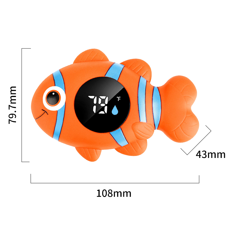 Thermomètre pour bébé de la précision de la précision de poisson clown avec des avertissements de température