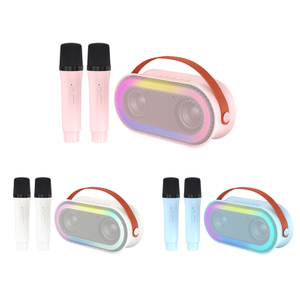 Mini machine de karaoké pour enfants, Karafun Premium avec des milliers de chansons, haut-parleur Bluetooth portable avec 2 microphones sans fil, cadeaux d'anniversaire pour filles de 3 à 12 ans et adultes, jouets pour tout-petits