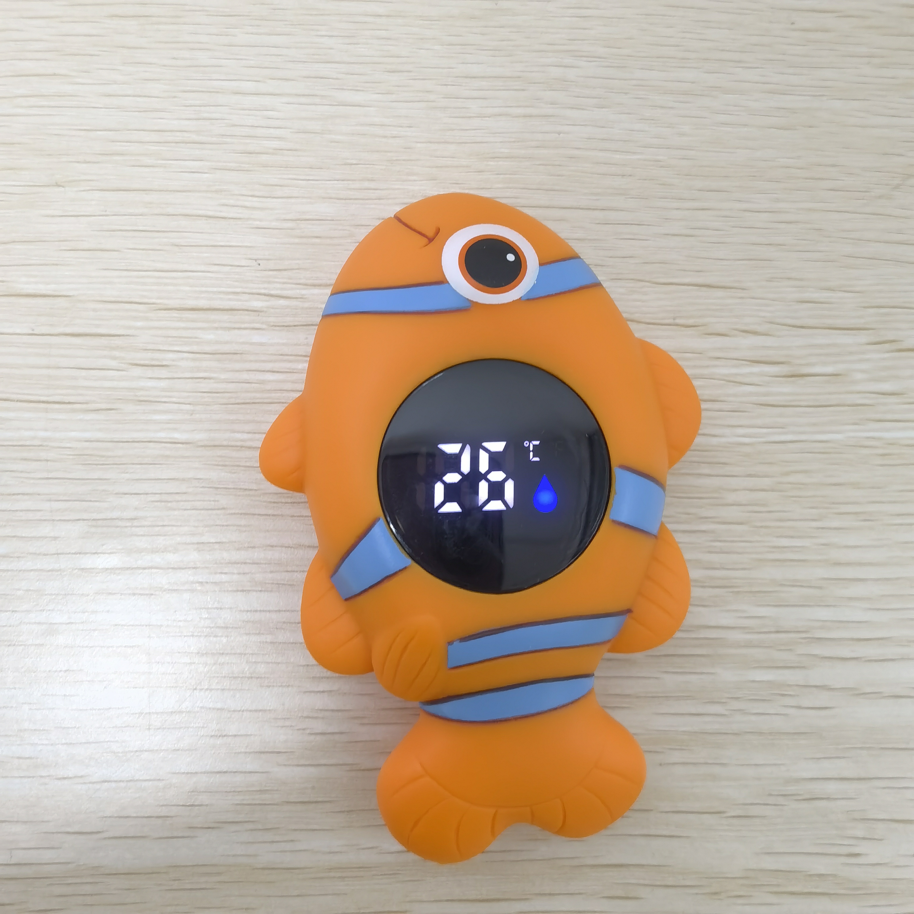 Thermomètre pour bébé de la précision de la précision de poisson clown avec des avertissements de température